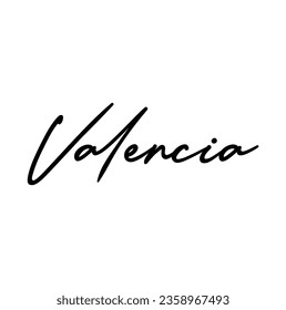 Valencia word text of European or Europe city suitable as a logo for a company or for touristic promotion
