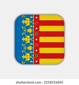 Valencian Community flag, autonomous community of Spain. Vector illustration.