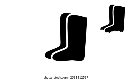 valenki, Old National Traditional Russian Winter Footwear , black isolated silhouette