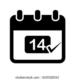 valentain day calendar icon vector