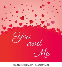 valenties day you and me heart icons