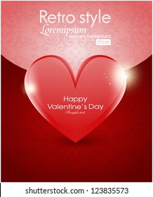 Valentin day, Greting card with heart and love