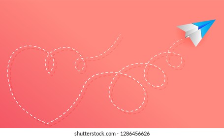 
valentin day with paper cut ornaments, bekgrod with ping color