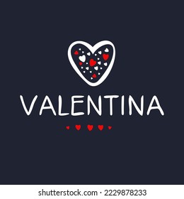 (Valentina) Kalligrafiename, Vektorgrafik.