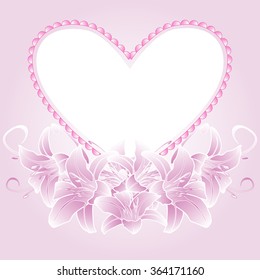 Valentina. Heart and flowers. Vector illustration