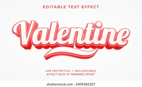 Valentine 3D editable text effect template