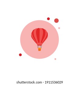 Valentine Air Balloon Circle Bubble Icon