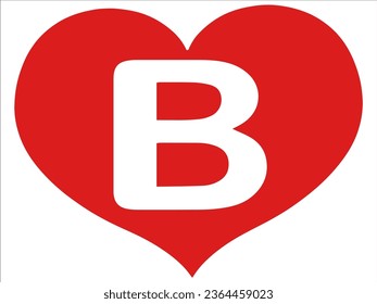 Valentine Alphabet Letter B or Cute Love and Heart Font