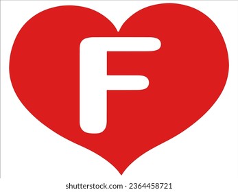 Valentine Alphabet Letter F or Cute Love and Heart Font