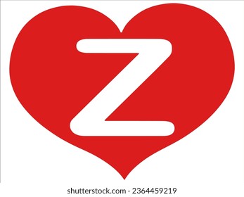 Valentine Alphabet Letter Z or Cute Love and Heart Font