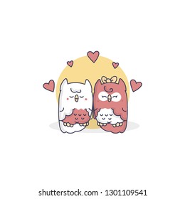Valentine animal vector. Owl