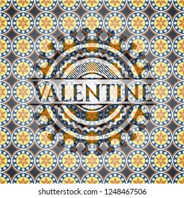 Valentine arabic style badge. Arabesque decoration.