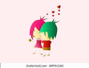 valentine background with 3D vector illustration