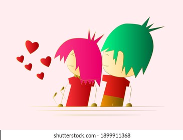 valentine background with 3D vector illustration