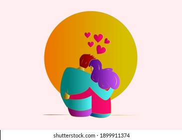 valentine background with 3D vector illustration