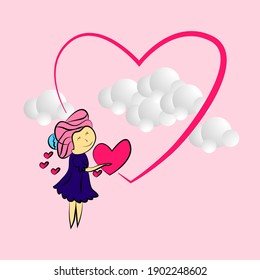 fondo valentino con ilustración vectorial 3D