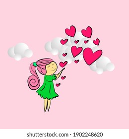 valentine background with 3D vector illustration