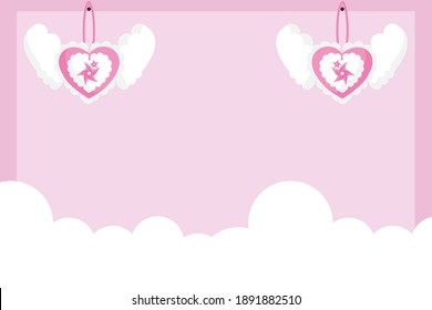 Valentine Background with Angel Heart