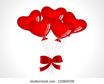 Valentine background with balloons and bow