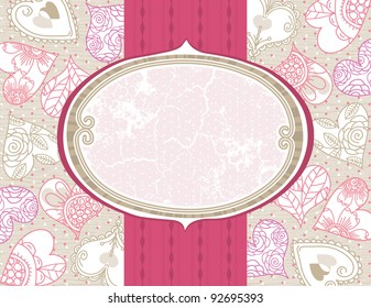  valentine background with color hearts,  vector illustration