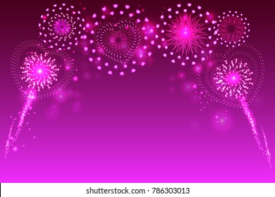 Valentine background concept, fireworks with space for text. illustration vector.