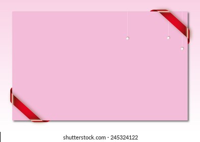 Valentine background decorated with ribbon 