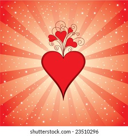 Valentine background with decorative heart