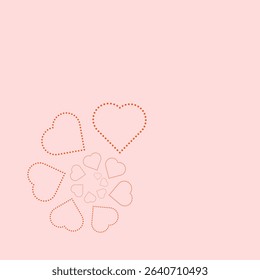 valentine background Delicate pink background and pink hearts cut out of paper. Greeting card. Flat lay, top view, space, love day