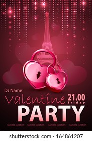Valentine background. Disco poster