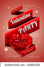 Valentine background. Disco poster