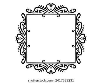 Valentine Background with Frame Heart Ornament