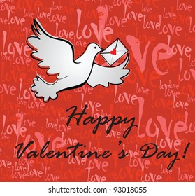 Fondo de San Valentín con mensaje de bienvenida