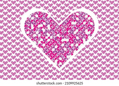 Valentine Background Heart Pattern with Geometric illustration