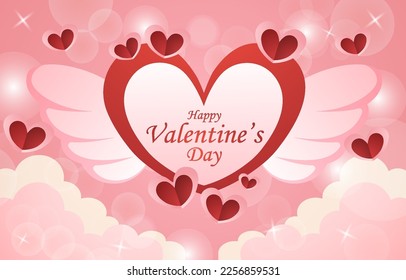 Valentine Background with Heart Shaped Element