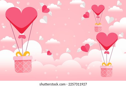 Fondo de San Valentín con elemento de forma cardíaca