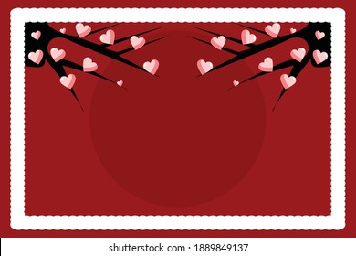 Fondo de San Valentín con árbol del corazón