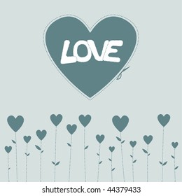 Valentine Background with Heart. Vector Illustration.