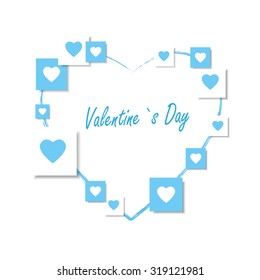 Valentine background with hearts