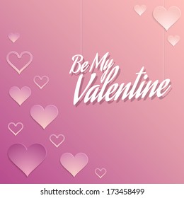 Valentine Background with Hearts Decorations in Pink