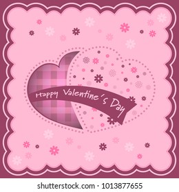 Valentine background with hearts and flowers inside. Vector illustration.