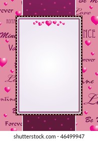 valentine background with hearts and framed box ready for text