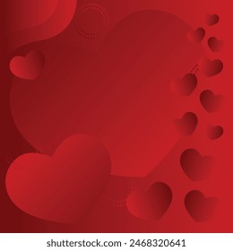 valentine background with hearts shape in red