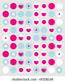 Valentine background with hearts, vector.