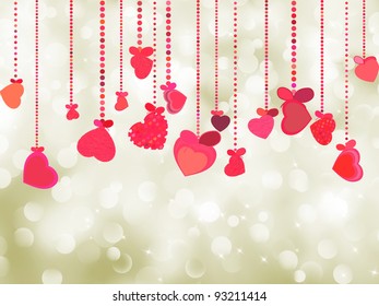 Valentine background of holiday lights with copyspace. EPS 8 vector file included