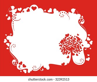 valentine background with love tree