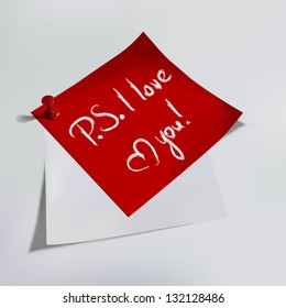  Valentine background  Love you paper note Paper note with push pin Love message I love you