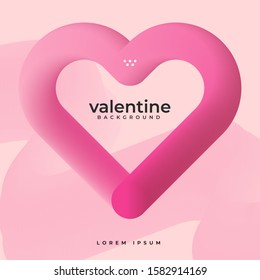 Valentine background with pink heart shape design template