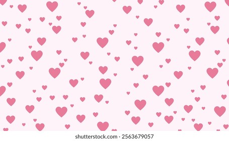 Valentine background of pink hearts on a soft off-white background. Represents feelings of love, romance, and affection. Perfect for Valentine's Day or romantic-themed designs and decorations.