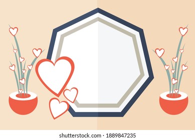 Valentine Background with Plant Hearts