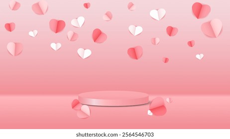 valentine background and podium vector